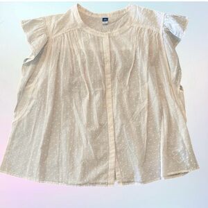 Old Navy Flutter Sleeve Button-Up Blouse NWOT Petite XXL